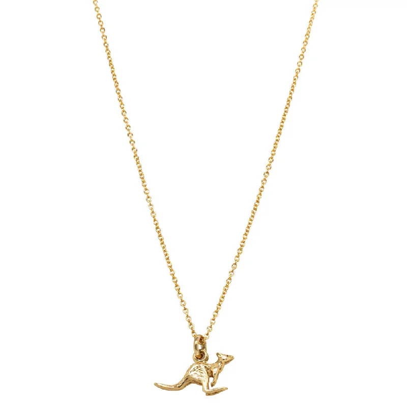 birthstone necklaces for women-Deja Vu 9ct Yellow Gold Kangaroo Necklace