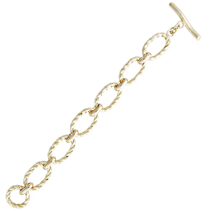 chunky bracelets for women-Toggle Bracelet - Gold