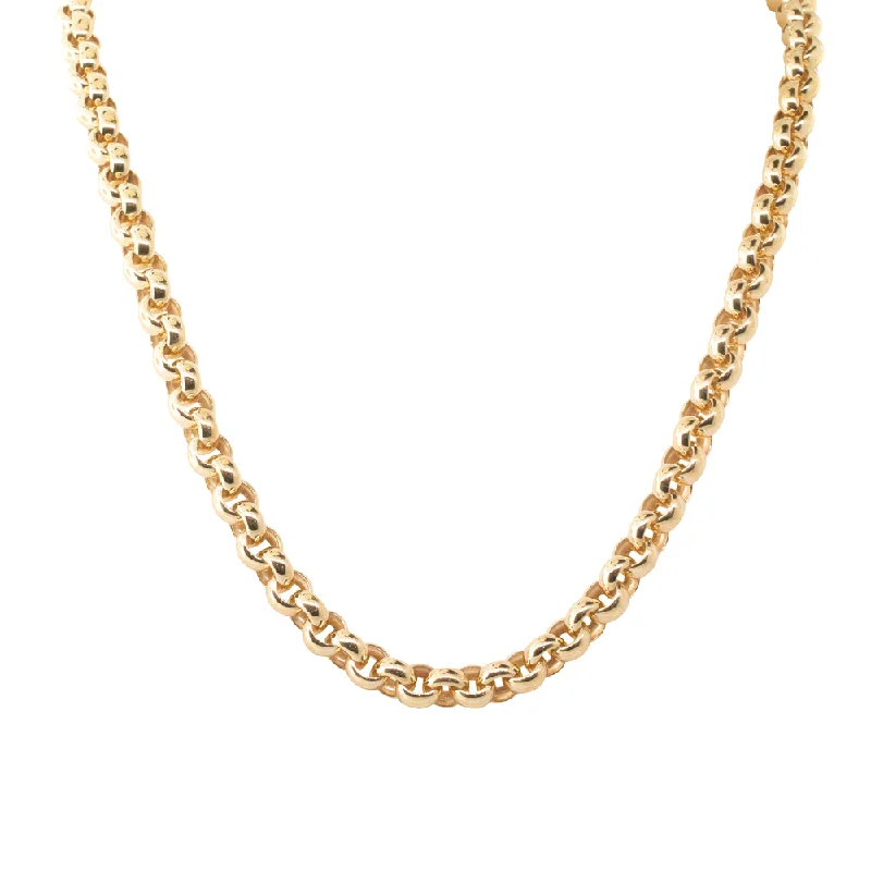 dainty necklaces for women-9ct Yellow Gold Round Belcher Necklace