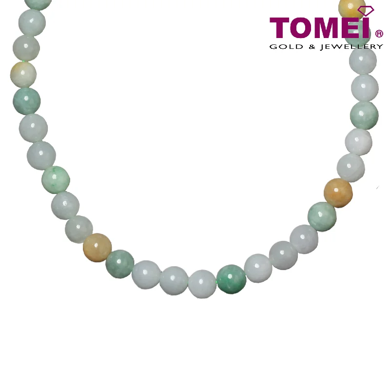 silver necklaces for women-TOMEI Palace Grace Mixed Green Jade Necklace | Jade Grade A (JN-XX)