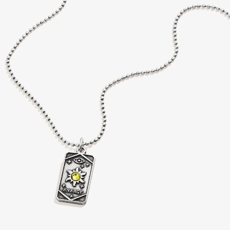 women’s layered silver necklaces-Energy Sun Oracle Necklace, Adjustable