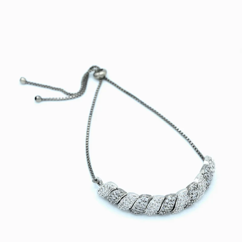 chunky bracelets for women-CARDI BRACELET SILVER