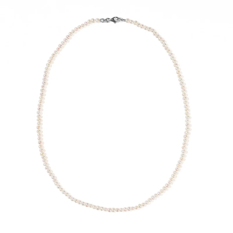 layered necklaces for women-Meadowlark Micro Pearl Necklace - Sterling Silver